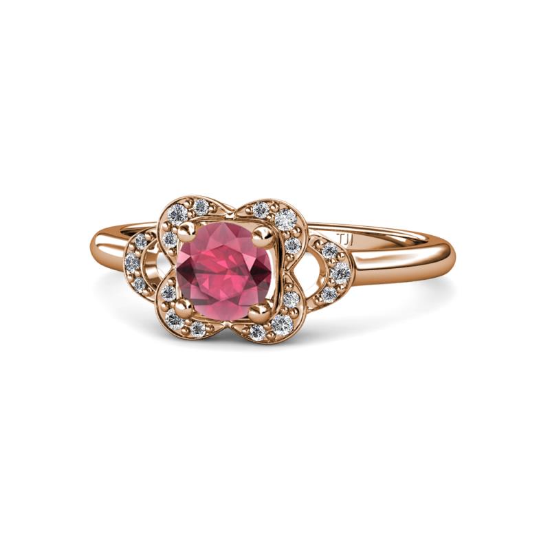 Kyra Signature Rhodolite Garnet and Diamond Engagement Ring 
