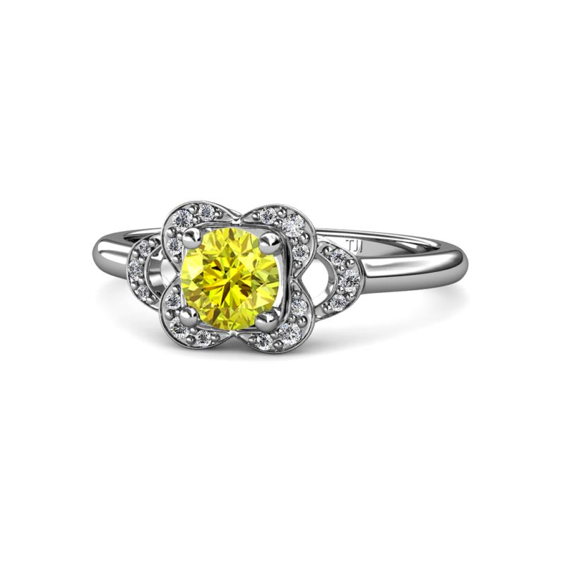 Kyra Signature Yellow and White Diamond Engagement Ring 