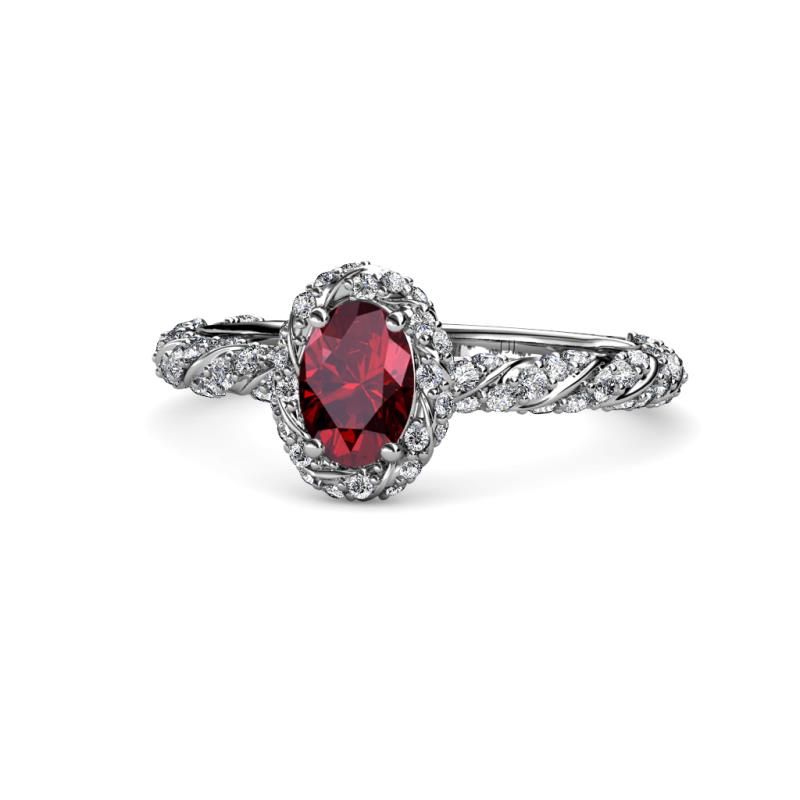 Allene Signature Oval Cut Halo Engagement Ring 
