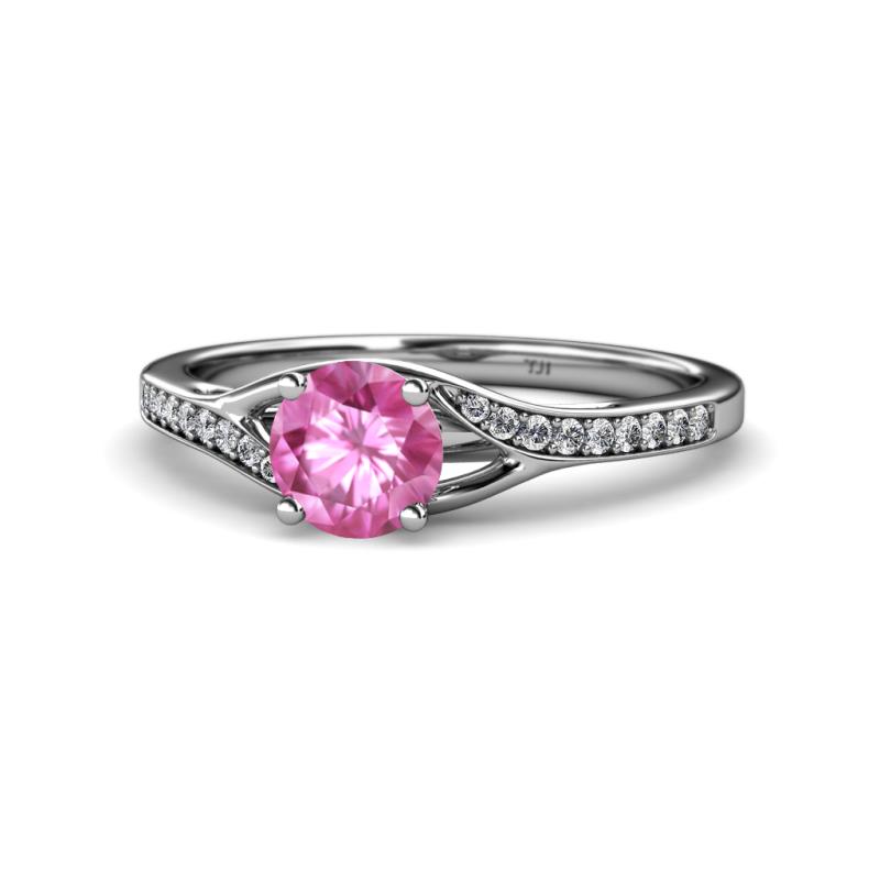 Grianne Signature Pink Sapphire and Diamond Engagement Ring 