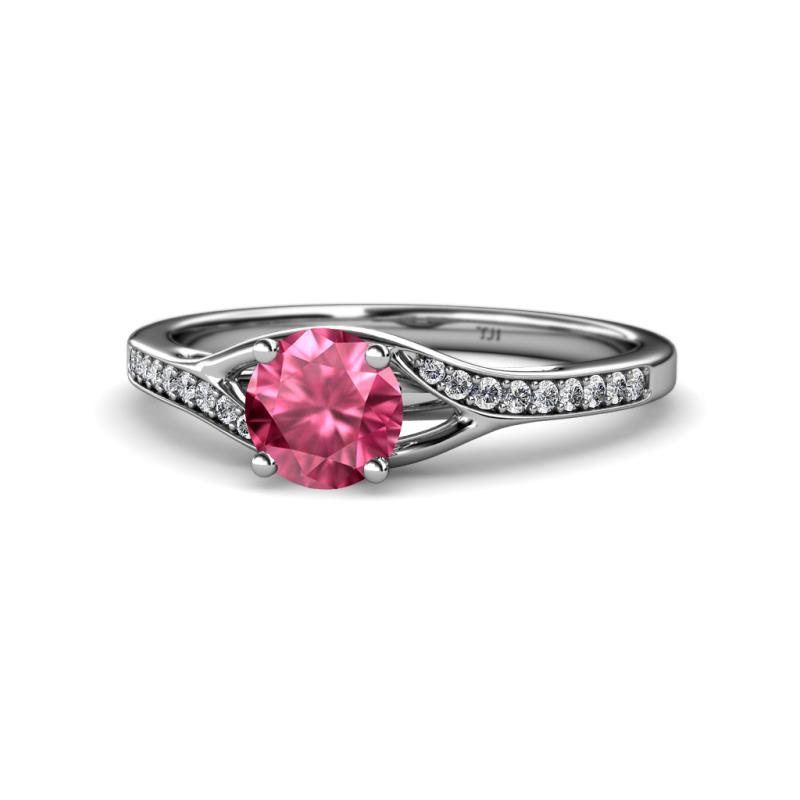 Grianne Signature Pink Tourmaline and Diamond Engagement Ring 