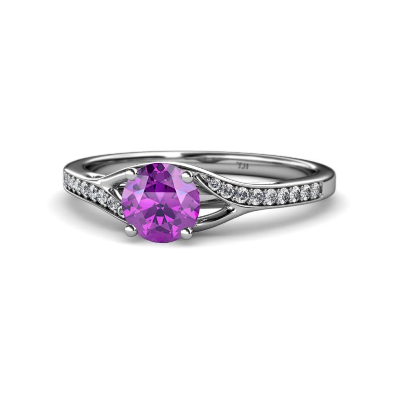 Grianne Signature Amethyst and Diamond Engagement Ring 
