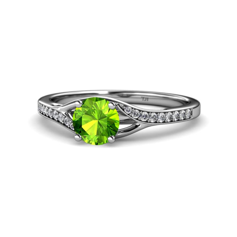 Grianne Signature Peridot and Diamond Engagement Ring 