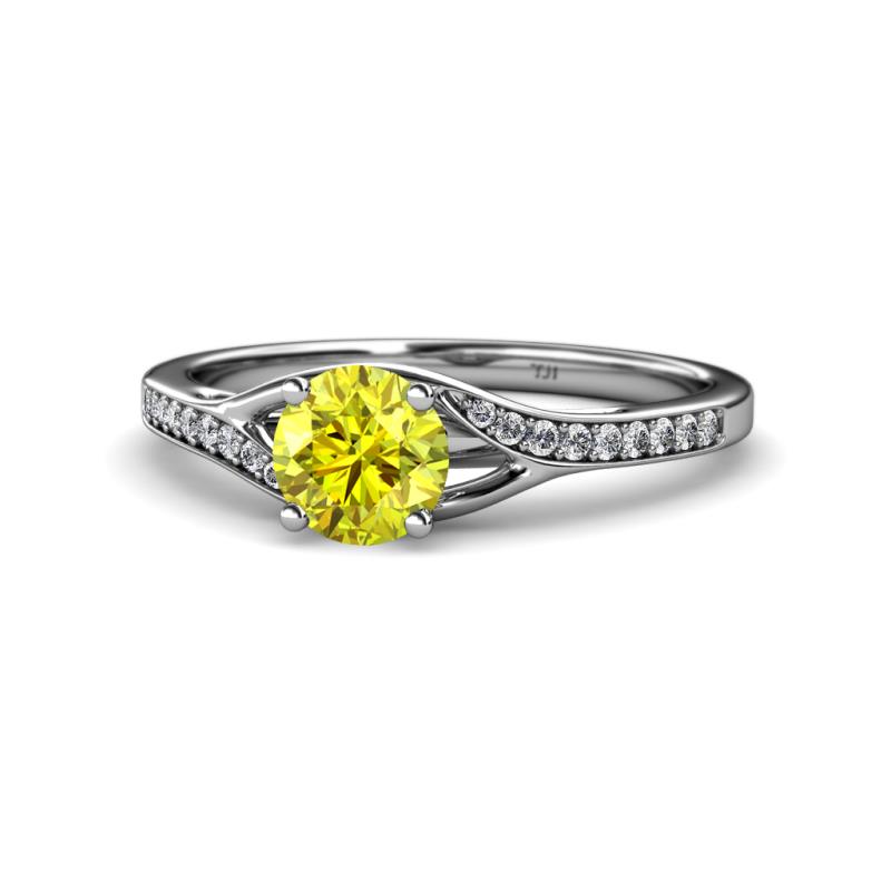 Grianne Signature Yellow and White Diamond Engagement Ring 