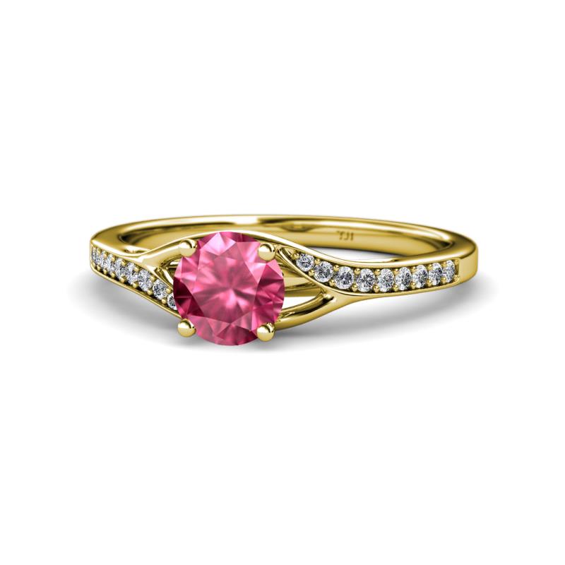 Grianne Signature Pink Tourmaline and Diamond Engagement Ring 