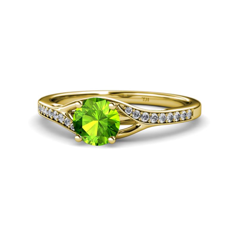 Grianne Signature Peridot and Diamond Engagement Ring 