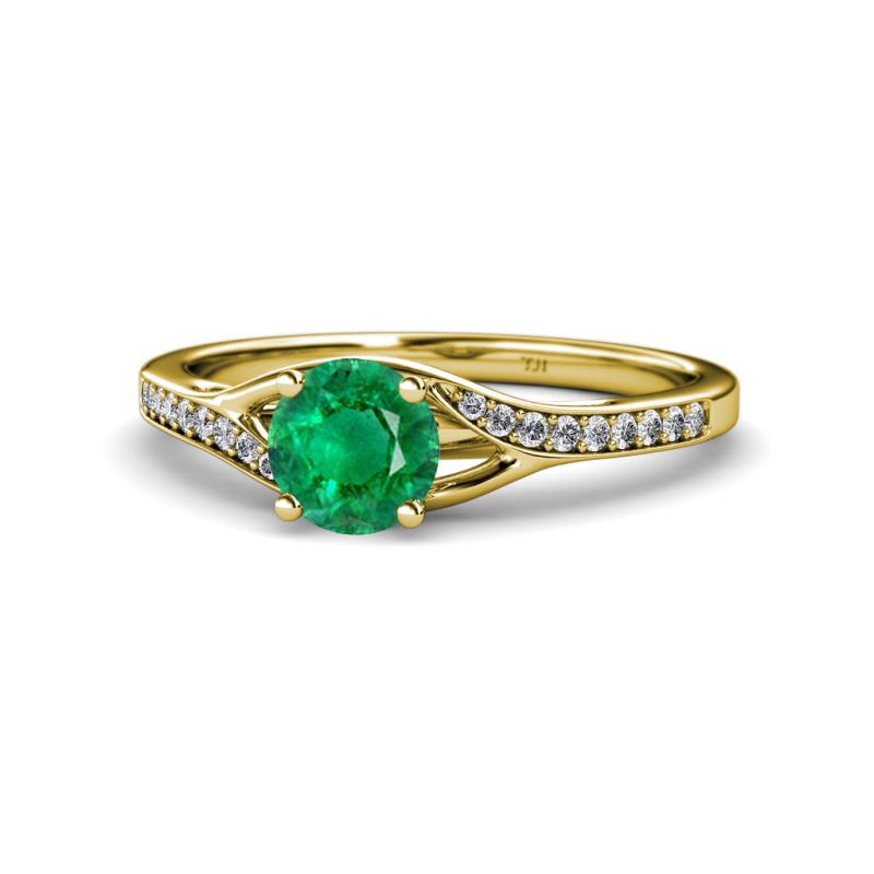 Grianne Signature Emerald and Diamond Engagement Ring 