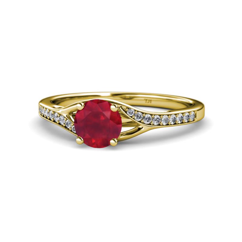 Grianne Signature Ruby and Diamond Engagement Ring 