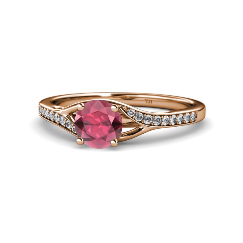 Grianne Signature Rhodolite Garnet and Diamond Engagement Ring 