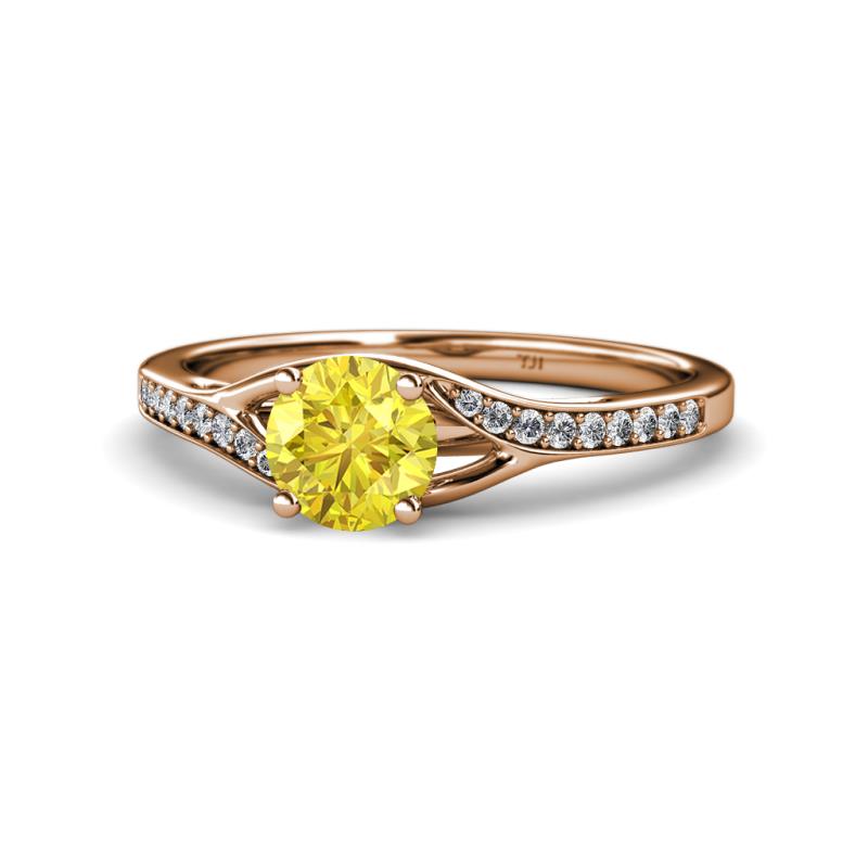 Grianne Signature Yellow Sapphire and Diamond Engagement Ring 