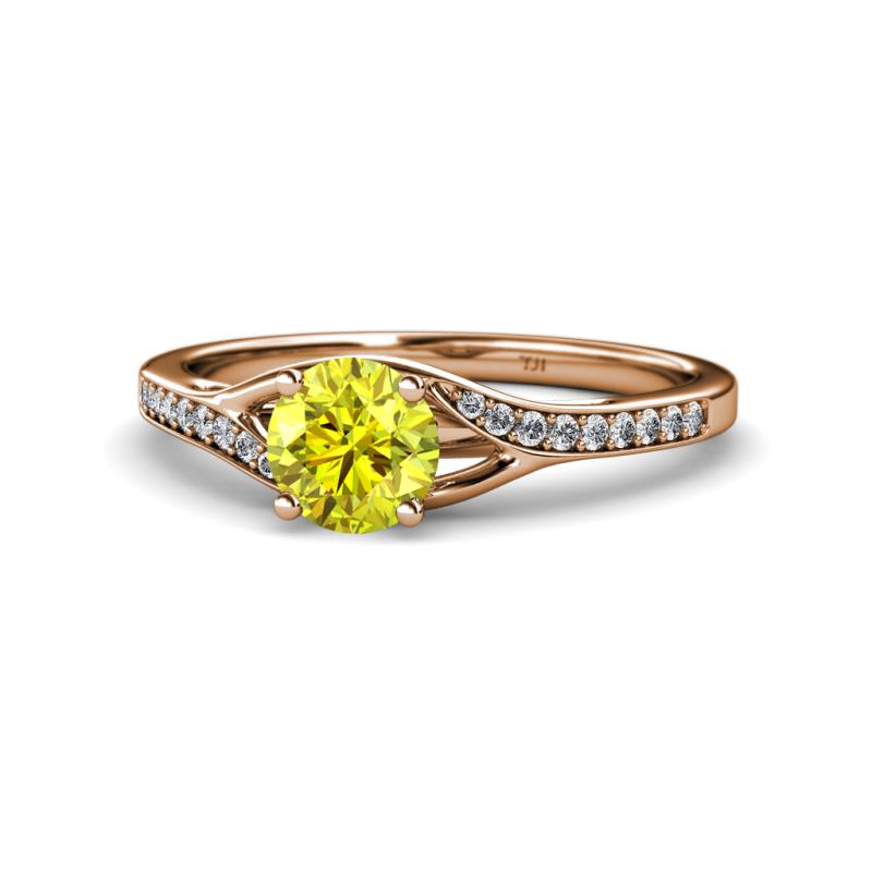 Grianne Signature Yellow and White Diamond Engagement Ring 
