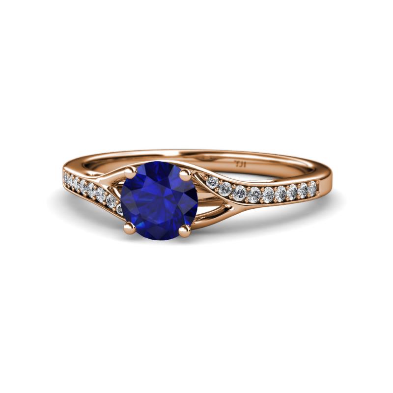 Grianne Signature Blue Sapphire and Diamond Engagement Ring 