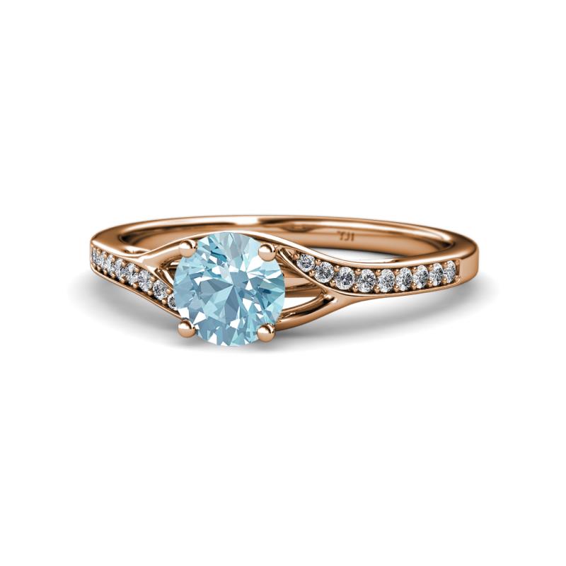 Grianne Signature Aquamarine and Diamond Engagement Ring 