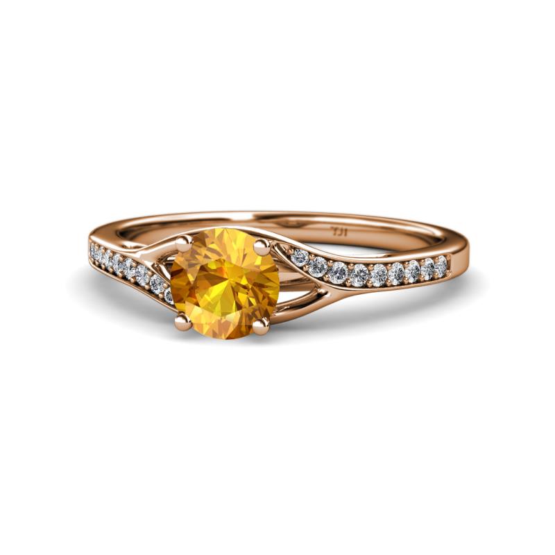 Grianne Signature Citrine and Diamond Engagement Ring 