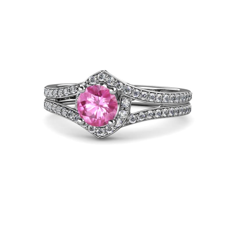 Meryl Signature Pink Sapphire and Diamond Engagement Ring 