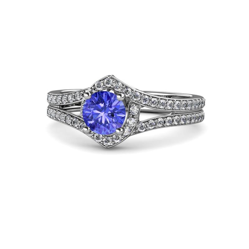 Meryl Signature Tanzanite and Diamond Engagement Ring 
