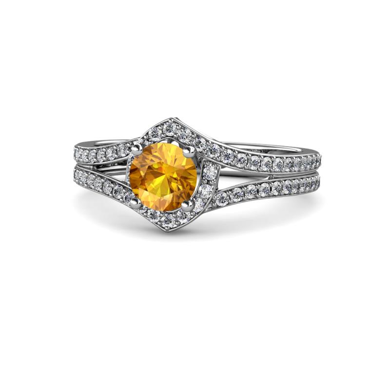 Meryl Signature Citrine and Diamond Engagement Ring 