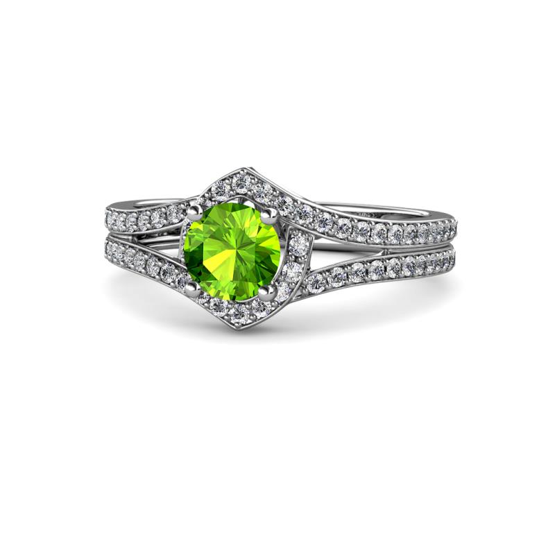Meryl Signature Peridot and Diamond Engagement Ring 