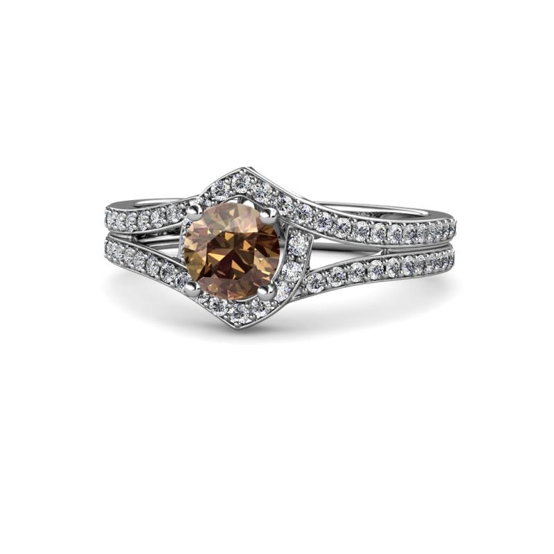 Meryl Signature Smoky Quartz and Diamond Engagement Ring 