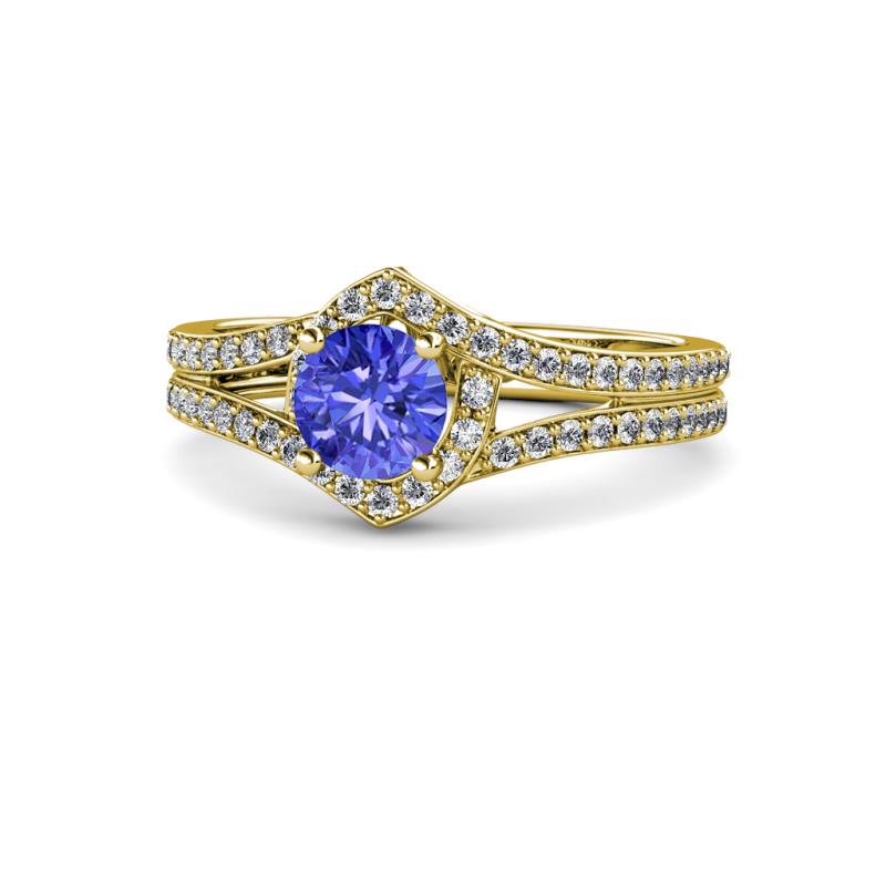 Meryl Signature Tanzanite and Diamond Engagement Ring 