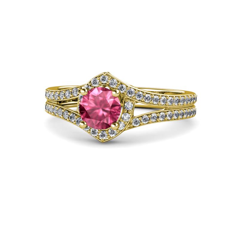 Meryl Signature Pink Tourmaline and Diamond Engagement Ring 
