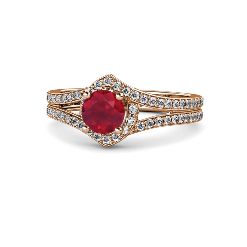 Meryl Signature Ruby and Diamond Engagement Ring 