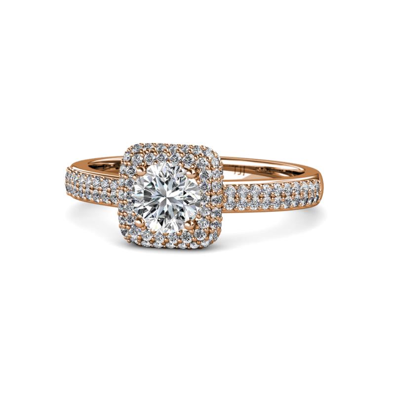 Amias Signature Diamond and Diamond Halo Engagement Ring 