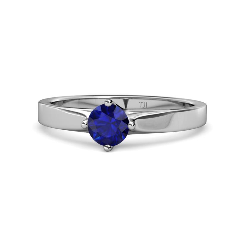 Neve Signature Blue Sapphire 4 Prong Solitaire Engagement Ring 