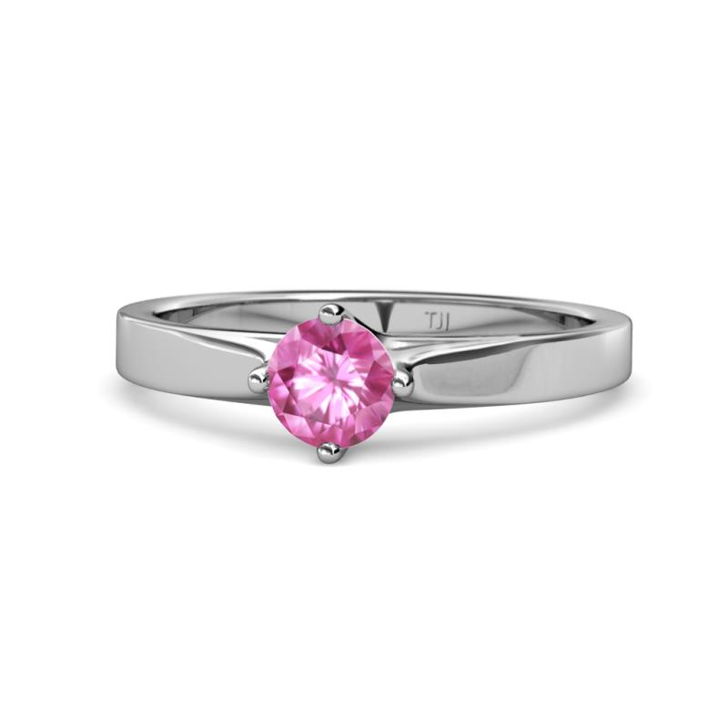 Neve Signature Pink Sapphire 4 Prong Solitaire Engagement Ring 