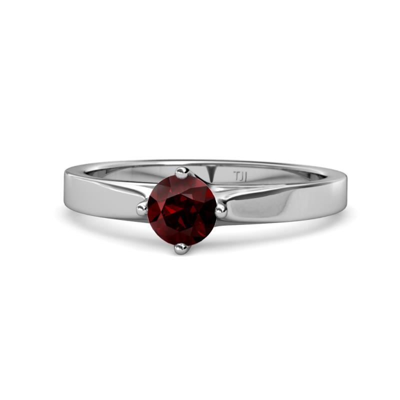 Neve Signature Red Garnet 4 Prong Solitaire Engagement Ring 