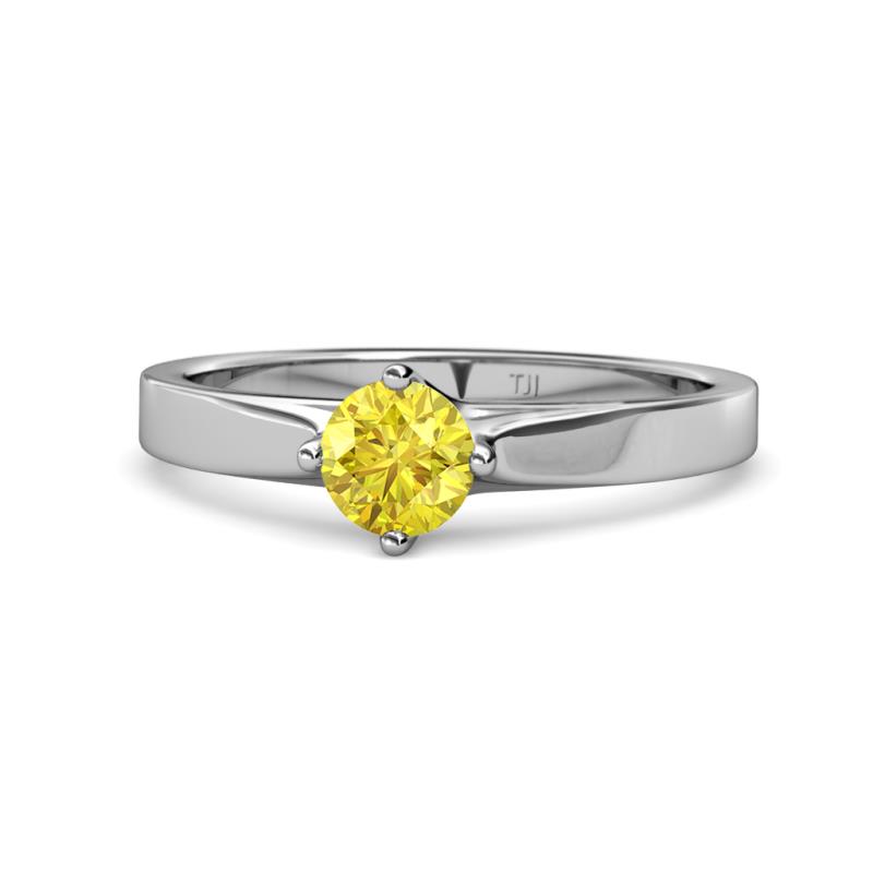 Neve Signature Yellow Sapphire 4 Prong Solitaire Engagement Ring 