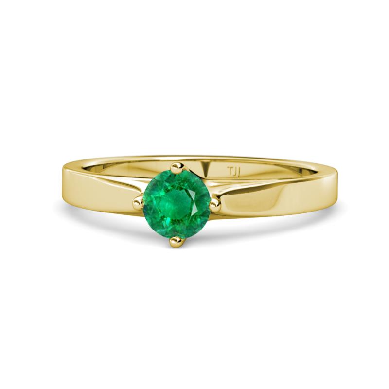 Neve Signature Emerald 4 Prong Solitaire Engagement Ring 