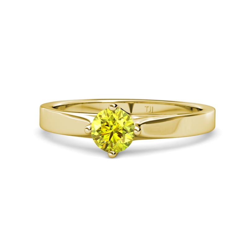 Neve Signature Yellow Diamond 4 Prong Solitaire Engagement Ring 