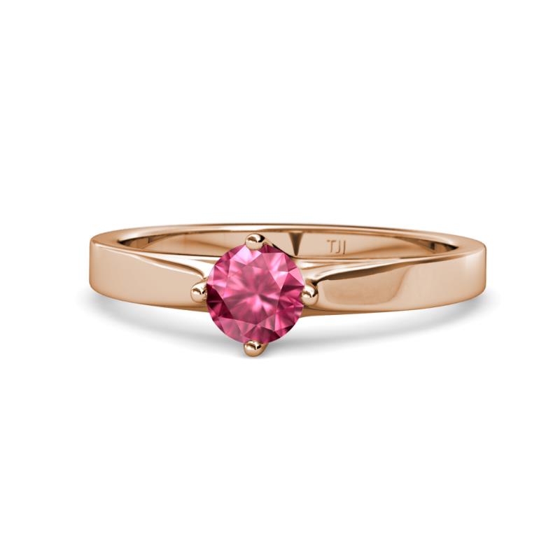 Neve Signature Pink Tourmaline 4 Prong Solitaire Engagement Ring 