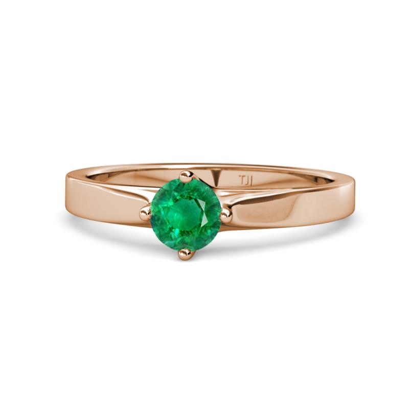 Neve Signature Emerald 4 Prong Solitaire Engagement Ring 