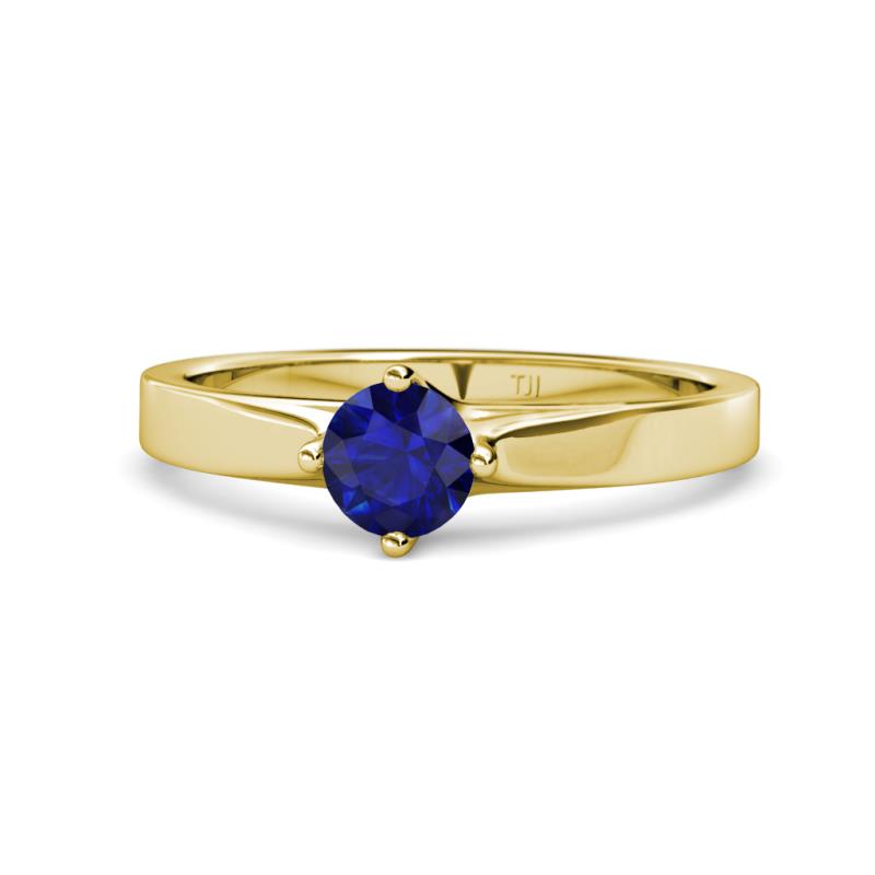Neve Signature Blue Sapphire 4 Prong Solitaire Engagement Ring 