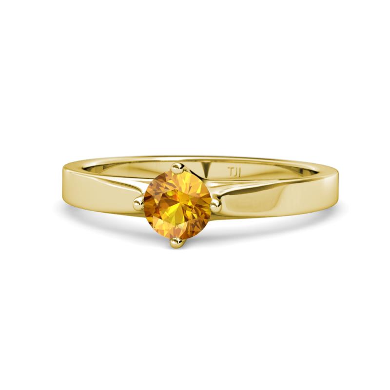 Neve Signature Citrine 4 Prong Solitaire Engagement Ring 