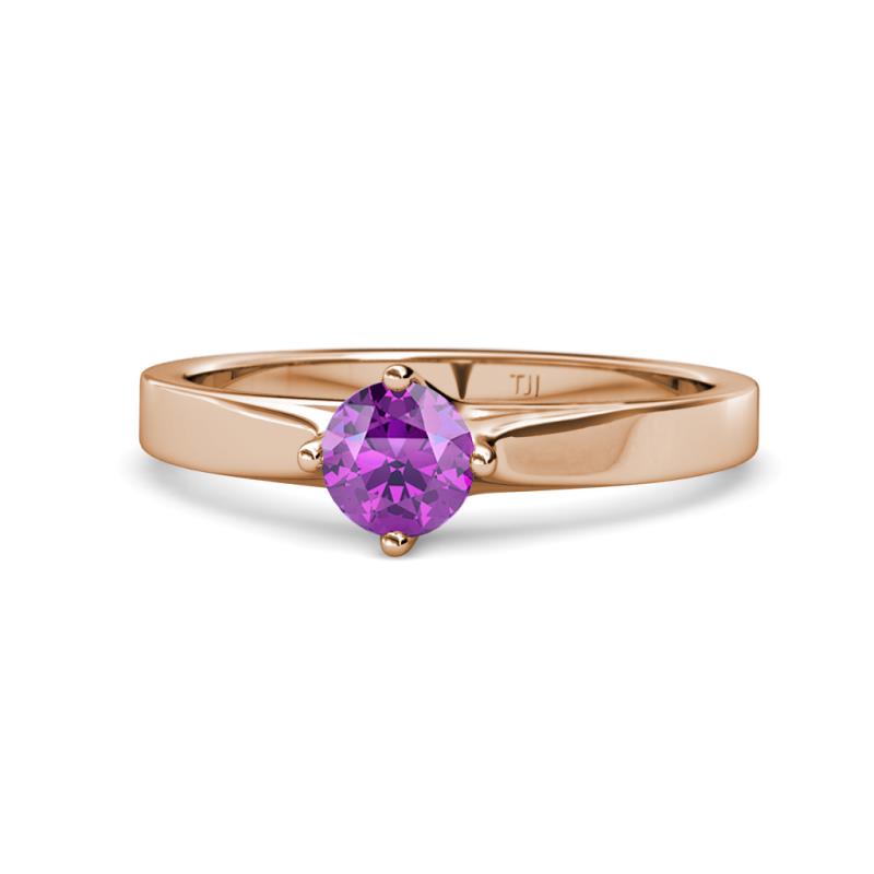 Neve Signature Amethyst 4 Prong Solitaire Engagement Ring 