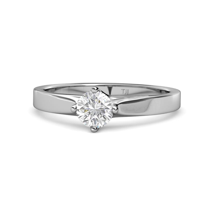 Neve Signature White Sapphire 4 Prong Solitaire Engagement Ring 