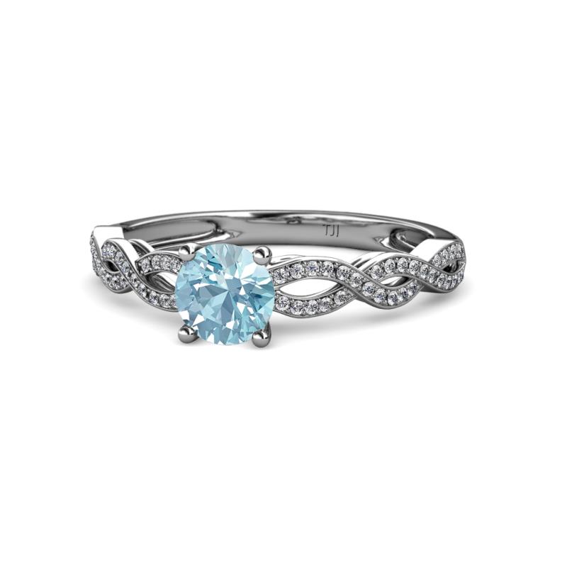 Anwil Signature Aquamarine and Diamond Engagement Ring 