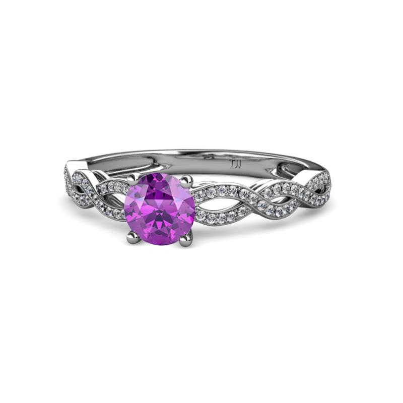 Anwil Signature Amethyst and Diamond Engagement Ring 