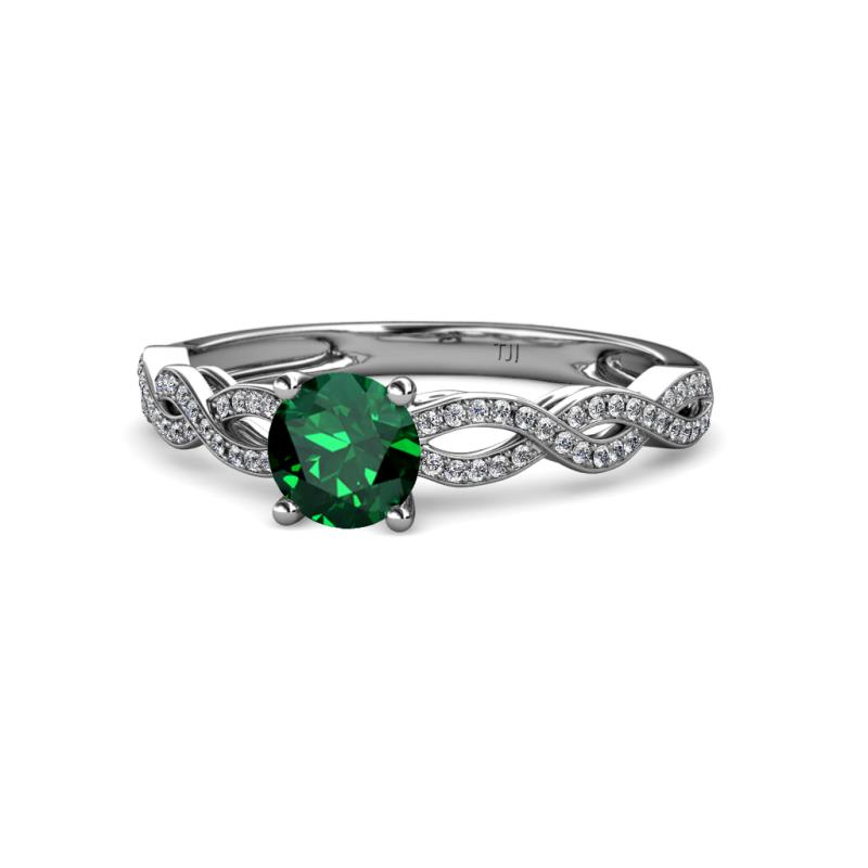 Anwil Signature Emerald and Diamond Engagement Ring 