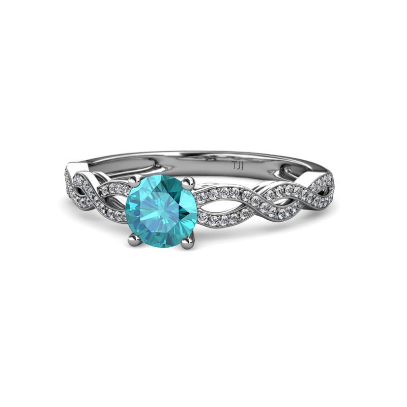 Anwil Signature London Blue Topaz and Diamond Engagement Ring 