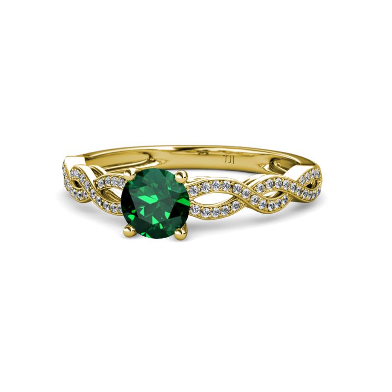 Anwil Signature Emerald and Diamond Engagement Ring 