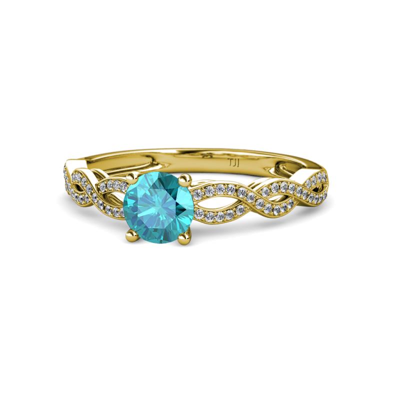 Anwil Signature London Blue Topaz and Diamond Engagement Ring 