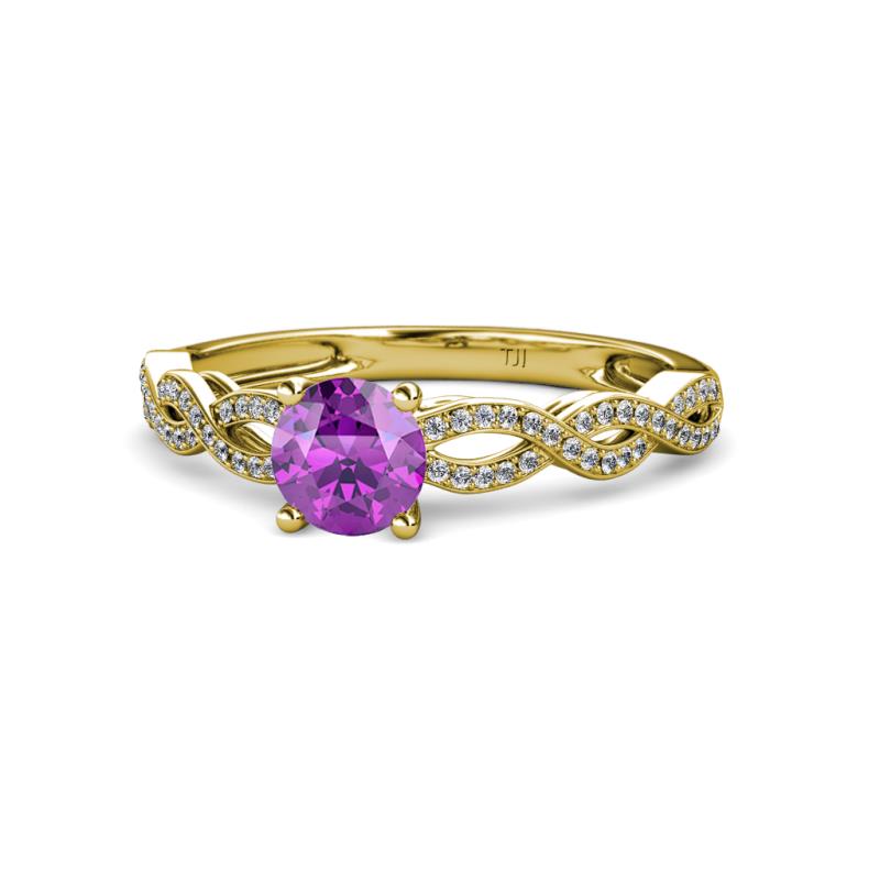 Anwil Signature Amethyst and Diamond Engagement Ring 