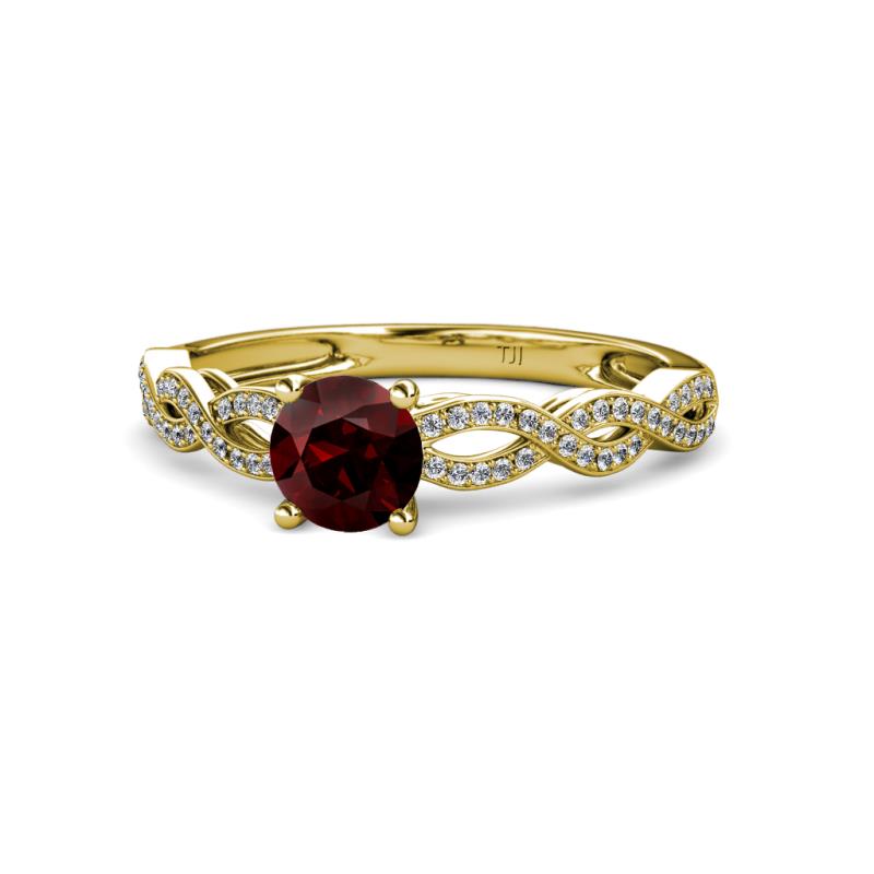 Anwil Signature Red Garnet and Diamond Engagement Ring 