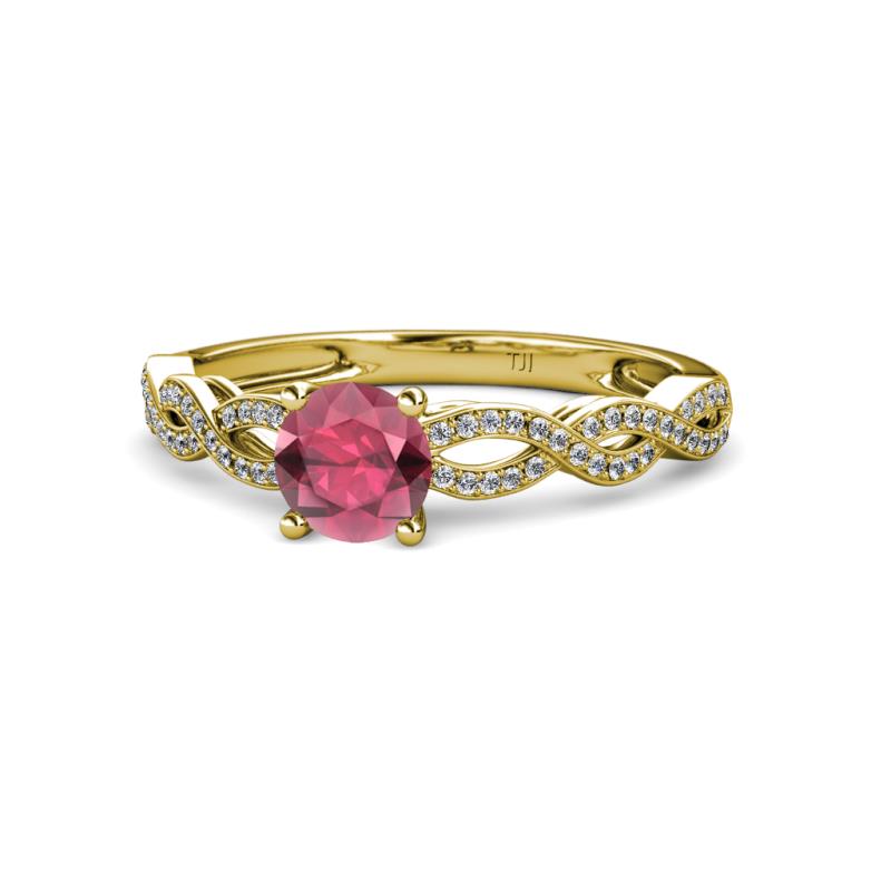 Anwil Signature Rhodolite Garnet and Diamond Engagement Ring 