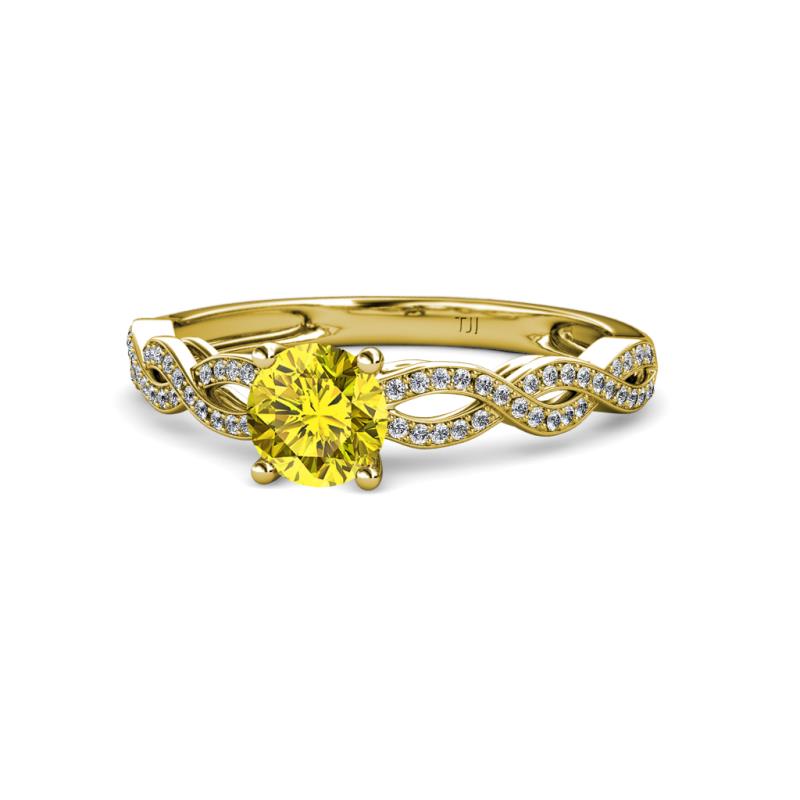 Anwil Signature Yellow and White Diamond Engagement Ring 