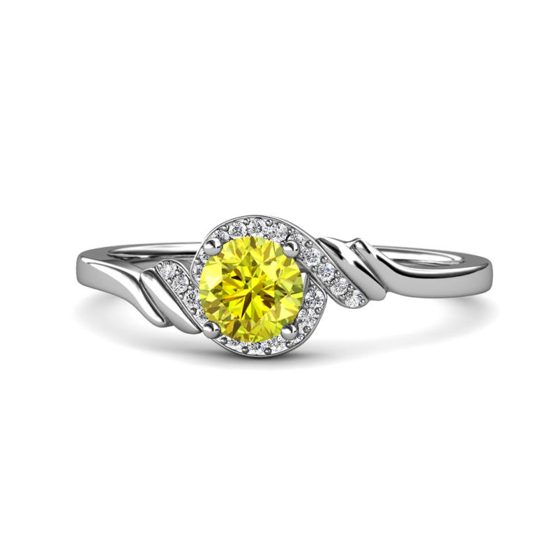 Oriana Signature Yellow and White Diamond Engagement Ring 